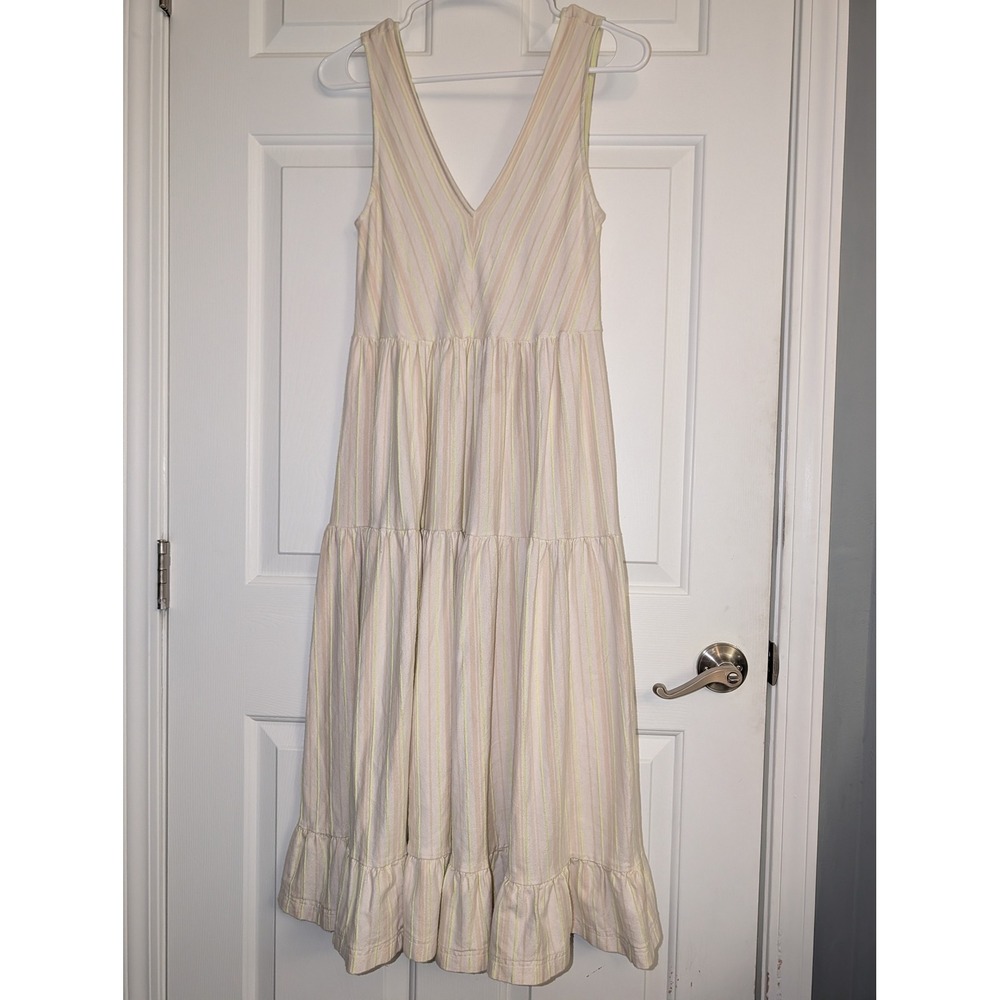 Anthropologie Striped Tiered Maxi Dress XS Cottagecore Boho